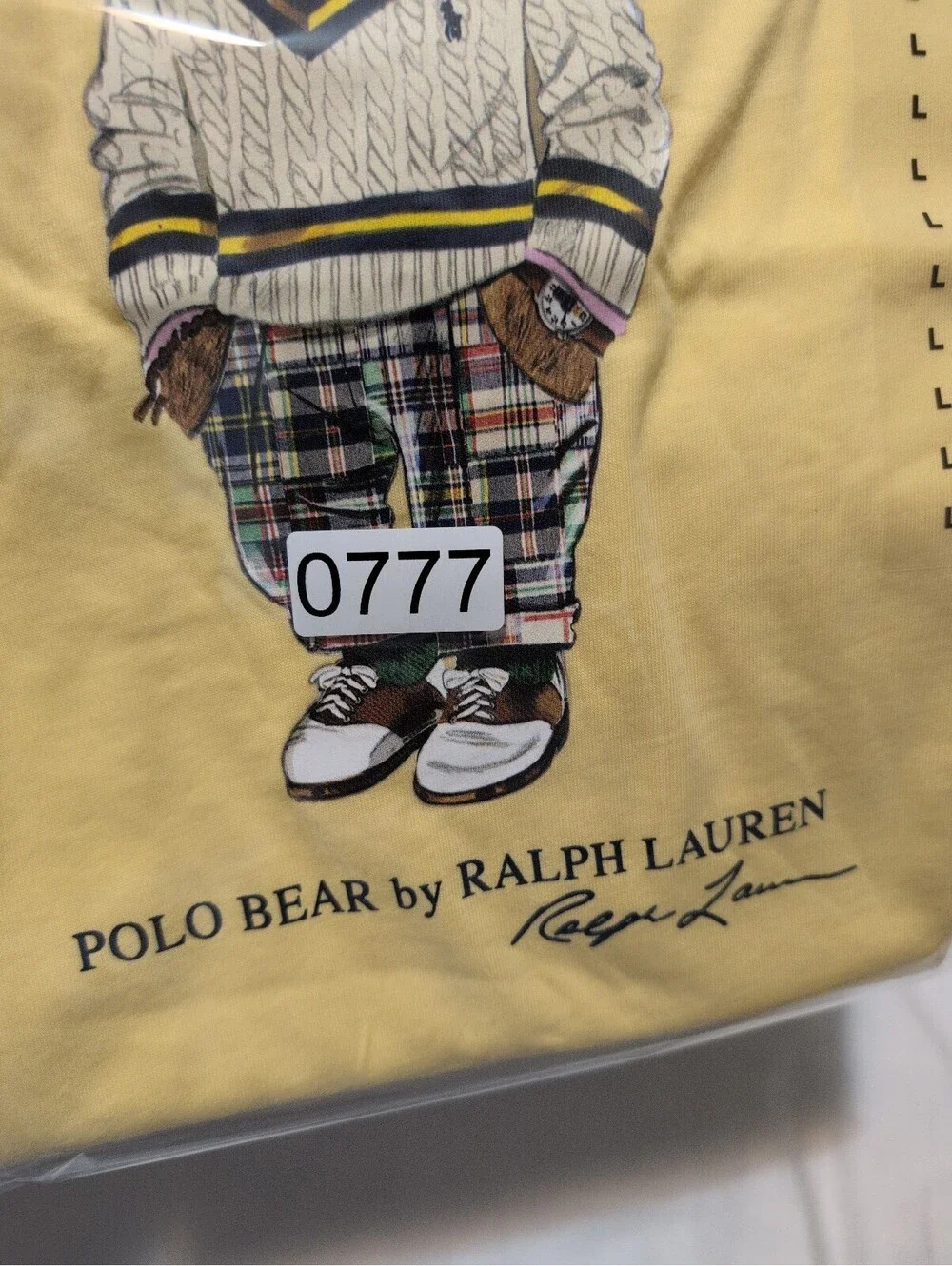 Polo Ralph Lauren Yellow Polo Bear Graphic T-Shirt Large 14-16